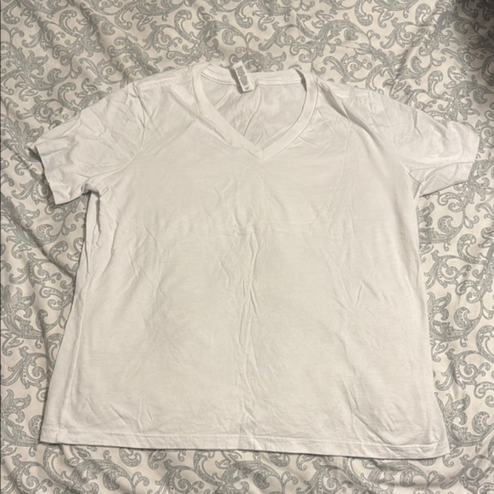 Bella Canvas White V-Neck Short Sleeve Tee